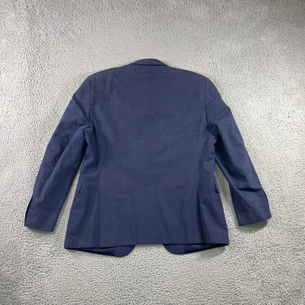 Ralph‎ Lauren Black Label Blazer Sport Coat Men 44 Slim Blue Textured 2 Button